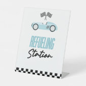 給油ステーションブルーレースカードリンクテーブル 台座サイン (正面)