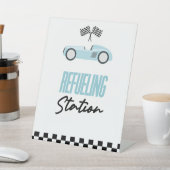 給油ステーションブルーレースカードリンクテーブル 台座サイン (インサイチュ)