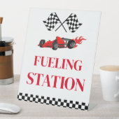 給油ステーションレースカー誕生日パーティサイン 台座サイン (インサイチュ)