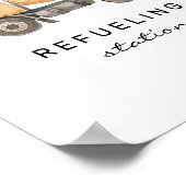 給油ステーション建築トラック誕生日標識 ポスター (角)