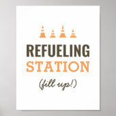 給油ステーション誕生日パーティスナックテーブルサイン ポスター (正面)