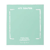 給油好奇心パーソナライズされた先生ギフトグリーン ノートパッド (正面)