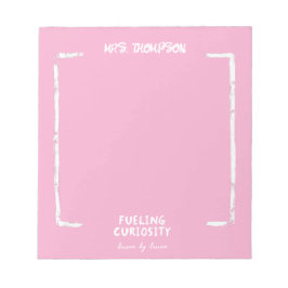 給油好奇心パーソナライズされた先生ギフトピンク ノートパッド