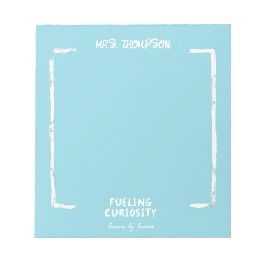 給油好奇心パーソナライズされた先生ギフトブルー ノートパッド (正面)