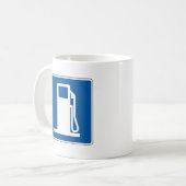 給油所の道路標識 コーヒーマグカップ (正面左)