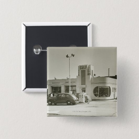 給油所 缶バッジ (正面&裏面)