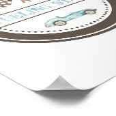 給油駅ブルーレースカーサイン ポスター (角)