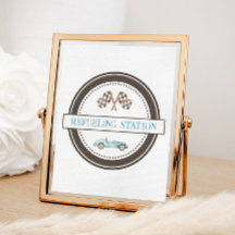 給油駅ブルーレースカーサイン