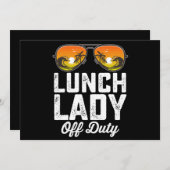 給食のおばさんオフデューティーサングラス 学校最後の日 招待状 (正面/裏面)