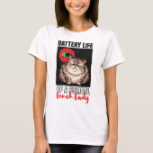 給食の女性の電池寿命 Tシャツ (正面)