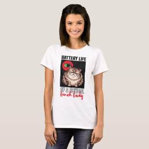 給食の女性の電池寿命 Tシャツ
