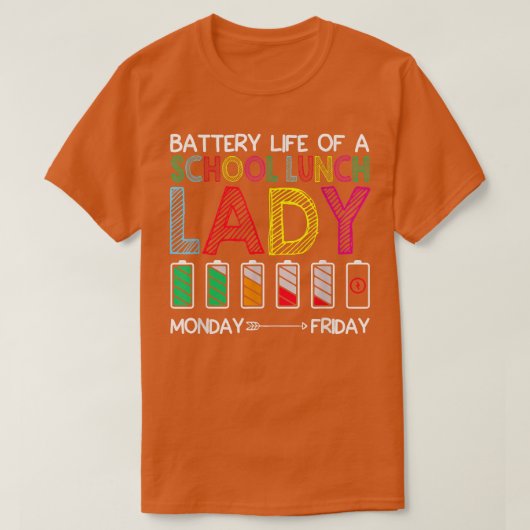 給食の女性Tシャツのバッテリー持続時間 Tシャツ (デザイン正面)