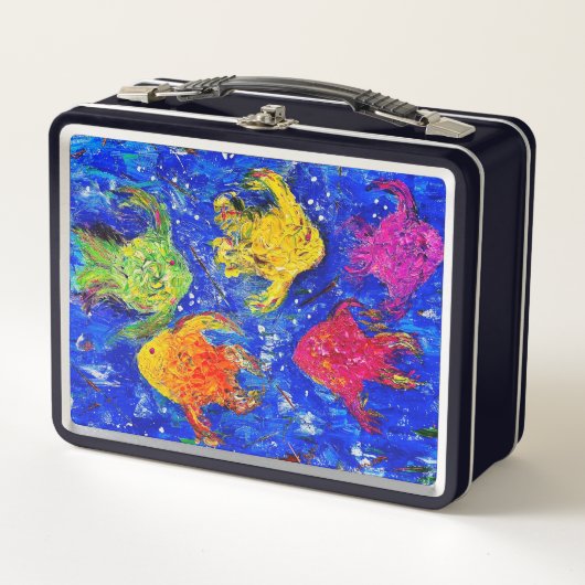 給食クール箱に入り過ぎる メタルランチボックス (正面)