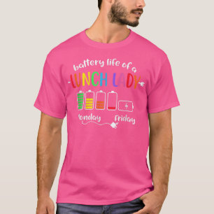 給食レディースクールの給仕のバッテリー持続時間 Tシャツ
