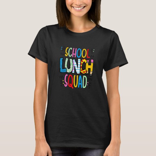 給食班カフェテリアの労働者ランチレディー食べ物 Tシャツ (正面)