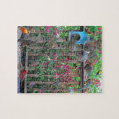 給餌器の鳥とリスパズル ジグソーパズル (横)