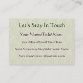 統一されたな女性 名刺 (裏面)