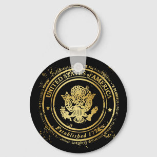 統一されたな州の金ゴールドのシール-ワシ- E Pluribus Unum キーホルダー