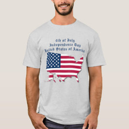 統一されたパーソナライズされた州国旗と地図7月4日 Tシャツ