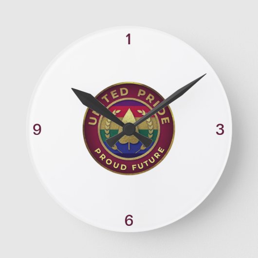 統一されたプライド誇りを持った未来 ラウンド壁時計 (正面)
