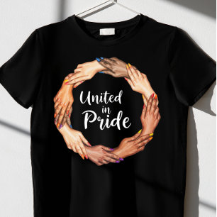 統一されたプライドLGBTQメンズ Tシャツ
