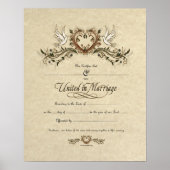 「統一された婚姻中」華美の結婚証明書 ポスター (正面)