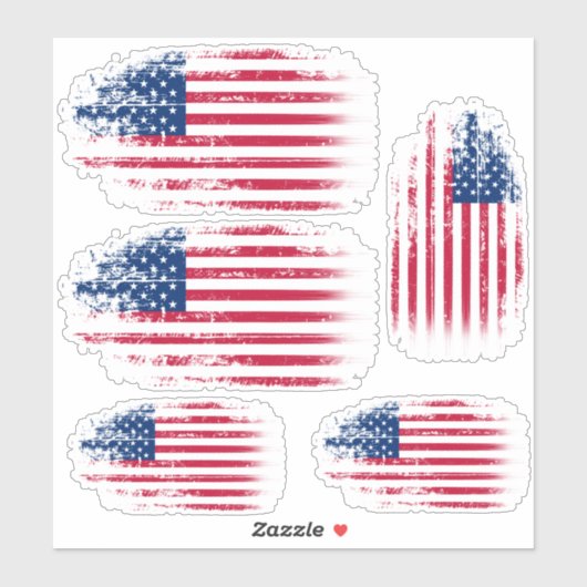 統一された州のカスタム国旗 シール (シート)