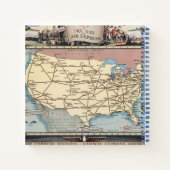 統一された州の地図が空路を航空で送る ノートブック (裏面)