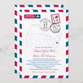 統一された州の地図バージニア州USAエアメール | ウェディング 招待状 (正面/裏面)