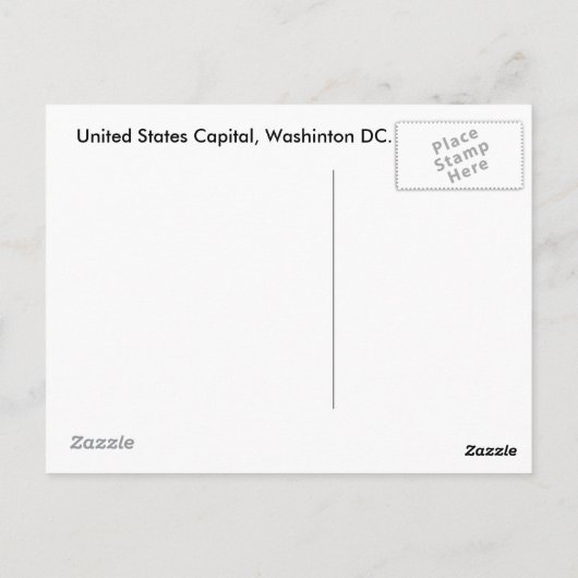 統一された州の大文字はがき ポストカード (裏面)