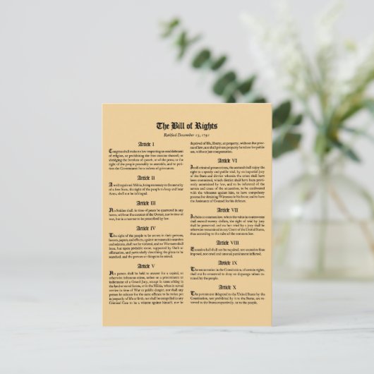 統一された州の権利書 ポストカード (スタンド正面)