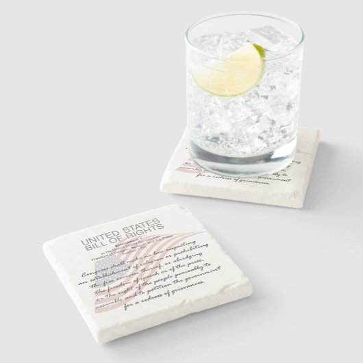 統一された州の権利。修正第1条 ストーンコースター (横)