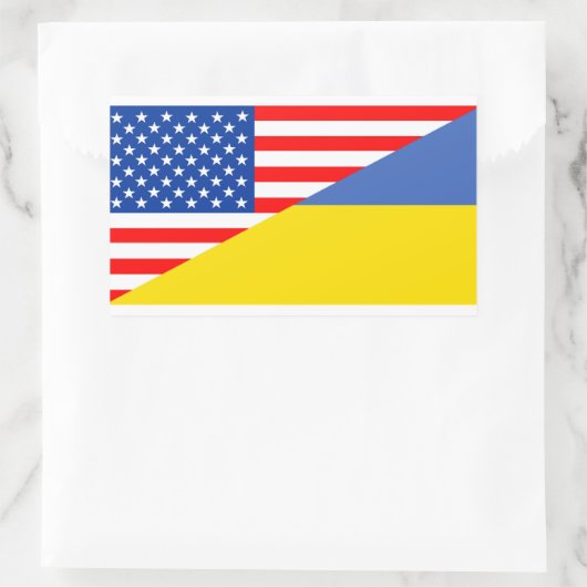 統一された州アメリカのウクライナ半旗（アメリカ） 長方形シール (バッグ)
