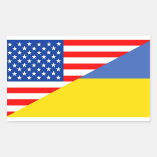 統一された州アメリカのウクライナ半旗（アメリカ） 長方形シール