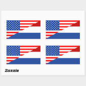 統一された州アメリカオランダ半旗アメリカ 長方形シール (シート)