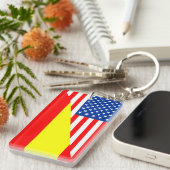統一された州アメリカスペイン半旗アメリカ国 キーホルダー (正面右)