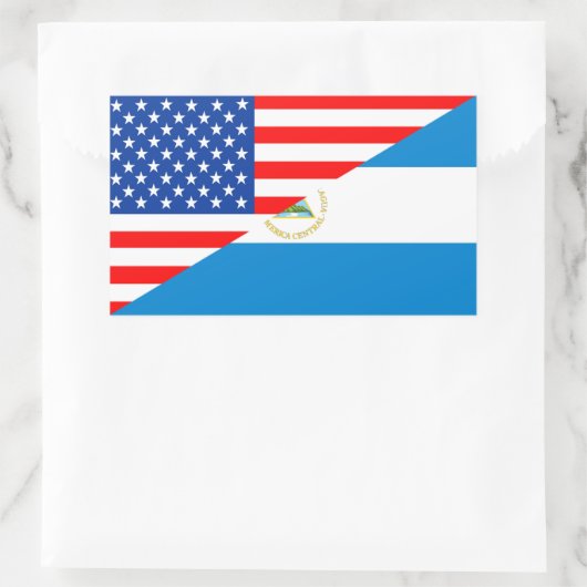 統一された州アメリカニカラグア半旗 長方形シール (バッグ)