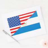 統一された州アメリカニカラグア半旗 長方形シール (封筒)