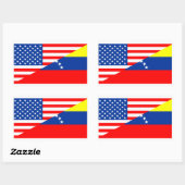 統一された州アメリカベネズエラ半旗アメリカ 長方形シール (シート)