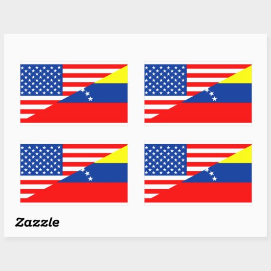 統一された州アメリカベネズエラ半旗アメリカ 長方形シール (シート)