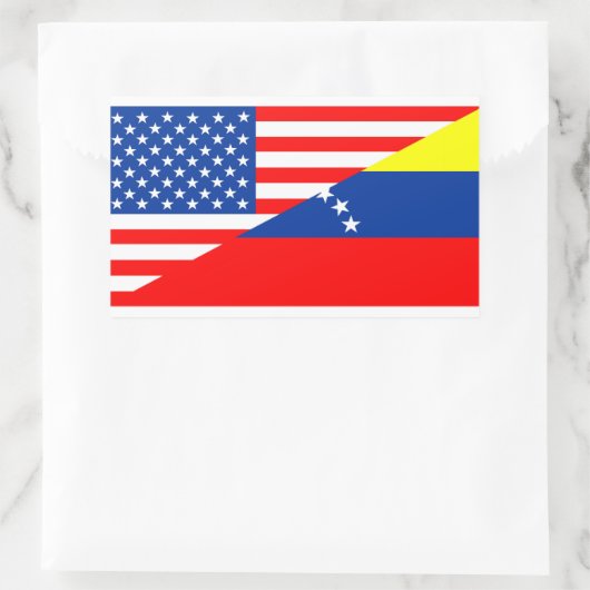 統一された州アメリカベネズエラ半旗アメリカ 長方形シール (バッグ)