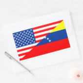 統一された州アメリカベネズエラ半旗アメリカ 長方形シール (封筒)