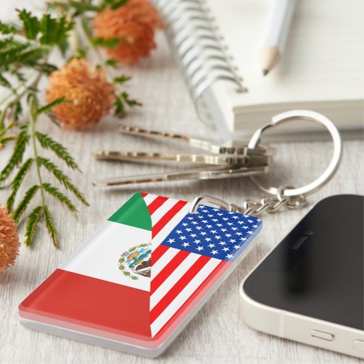 統一された州アメリカメキシコ半旗アメリカ国 キーホルダー (正面右)