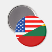 統一された州アメリカリトアニア半旗アメリカ国旗coun マグネット (正面/裏面)