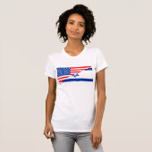 統一された州アメリカ合衆国イスラエル半旗アメリカ国 Tシャツ (正面フル)