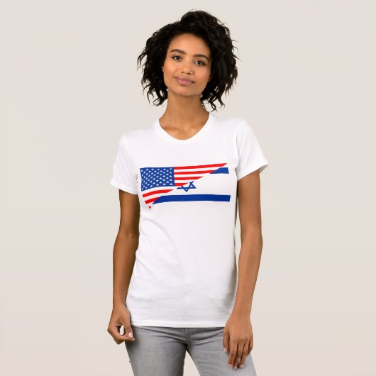統一された州アメリカ合衆国イスラエル半旗アメリカ国 Tシャツ (正面フル)