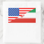 統一された州アメリカ合衆国イラン半旗アメリカ国 長方形シール (バッグ)