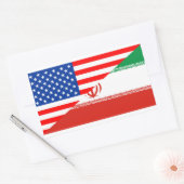 統一された州アメリカ合衆国イラン半旗アメリカ国 長方形シール (封筒)
