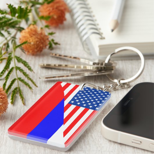 統一された州アメリカ合衆国ロシア半旗アメリカ国 キーホルダー (正面右)