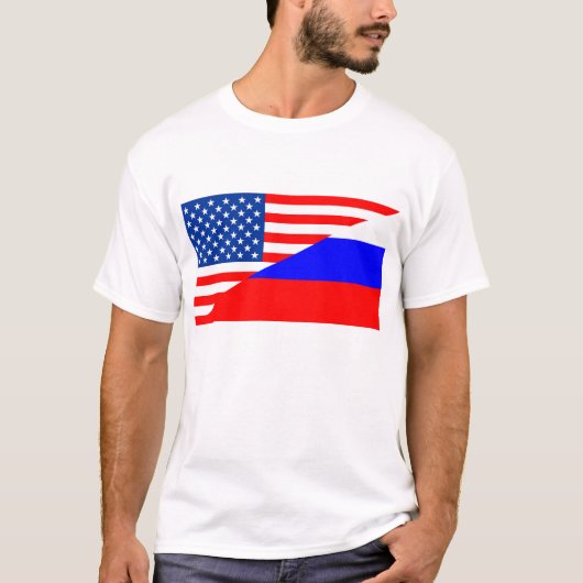 統一された州アメリカ合衆国ロシア半旗アメリカ国 Tシャツ (正面)